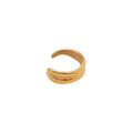 Jewelry wholesale Wholesale Double Band Minimalist 304 Stainless Steel Open Adjustable Ring – 18K Gold Plated, Waterproof