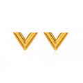 Jewelry wholesale Wholesale Letter V Stainless Steel V-Shape Stud Earrings