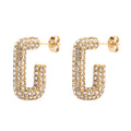 Jewelry wholesale Wholesale Chunky Geometric Shape round Brilliant Cut Zircon Earrings