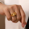 Jewelry wholesale Unique 18K Gold Plated Irregular Geometric Jewelry Adjustable Rings