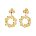 Jewelry wholesale Wholesale Hollow Leaf Sunflower Shape with Metallic Texture Earrings