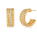 Jewelry wholesale Wholesale Spiral Pattern Inlaid Circular Bright Zircon Geometric Earrings