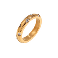 Jewelry wholesale Wholesale Cubic Zirconia Retro Band Ring 304 Stainless Steel – 18K Gold Plated, Waterproof