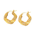 Jewelry wholesale New Arrival 18K Gold Plated Twist Geometric Zircon Hoop Earrings
