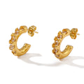 Jewelry wholesale Wholesale C-Shape Jewelry Stainless Steel Zircon Earrings