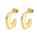 Jewelry wholesale Hot sale Irregular U-Shaped Vintage Stainless Steel Polishing Stud Earrings