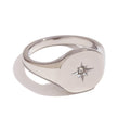 Jewelry wholesale Wholesale Starburst Minimalist 304 Stainless Steel Signet Ring – 18K Gold Plated, Waterproof