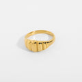 Jewelry wholesale Croissant Ring Stainless Steel 18K Gold Plated Retro Wholesale Jewelry