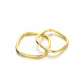 Jewelry wholesale Wholesale Square Cubic Zirconia Dainty 304 Stainless Steel Ring - 18K Gold Plated, Waterproof