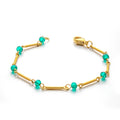 Jewelry wholesale New Arrival Jewelry Green Stones Bamboo Shape Link Chain Bracelets