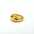 Jewelry wholesale Wholesale Smooth Braided Dome Trendy 304 Stainless Steel Band Ring – 18K Gold Plated, Waterproof