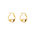 Jewelry wholesale Wholesale Sculptural Hoop Earrings Stainless Steel 18K Gold Plated Twisted Fluid Design