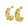 Jewelry wholesale Wholesale Stainless Steel with Geometric Pleated Texture Stud Earrings