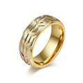 Jewelry wholesale Wholesale Tire Tread 304 Stainless Steel Spinner Statement Ring, Waterproof