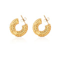 Jewelry wholesale Wholesale Stainless Steel Braided Texture Thick Style Hoop Earrings