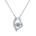 Jewelry wholesale Wholesale Moissanite 0.50 CT · D/VVS1 Round Cut Dancing Heart Pendant Necklace — Pavé CZ Curve, White-Gold-Plated 925 Silver, 45 cm, GRA Certified