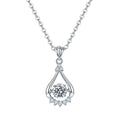 Jewelry wholesale Wholesale Moissanite 0.50 CT D/VVS1 "Lively Teardrop" Pendant Necklace— Pavé Crown Teardrop with Floating Moissanite, 18 K White-Gold Vermeil (2.5 µm) on S925 Silver, 45 cm Chain Included, GRA Certified