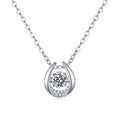 Jewelry wholesale Wholesale Moissanite 0.50 CT D/VVS1 "Guardian Horseshoe" Pendant Necklace— Pavé Crescent Horseshoe with Floating Moissanite, 18 K White-Gold Vermeil (2.5 µm) on S925 Silver, 45 cm Chain Included, GRA Certified