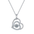 Jewelry wholesale Wholesale Moissanite 0.50 CT D/VVS1 "Embracing Hearts" Pendant — Pavé Double-Heart with Floating Moissanite, 18 K White-Gold Vermeil (2.5 µm) on S925 Silver,45 cm Chain Included, GRA Certified