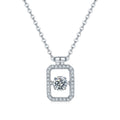 Jewelry wholesale Wholesale Moissanite 0.50 CT D/VVS1 "Perfume Bottle" Pendant — Floating Round Cut in Pavé Rectangle, 18 K White-Gold Vermeil (2.5 µm) on S925 Silver, 45 cm Chain Included, GRA Certified