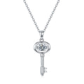 Jewelry wholesale Wholesale Moissanite 0.50 CT · D/VVS1 Love-Lock Key Necklace — Key Pendant, 18 K White-Gold Vermeil (2.5 µm) on S925 Silver, 45 cm Chain Included, GRA Certified