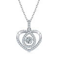 Jewelry wholesale Wholesale Moissanite 0.50 CT · D/VVS1 Round-Cut Heartbeat Sunburst Pendant — Double Pavé Halo & Pavé Bail, 18 K White-Gold Vermeil (2.5 µm) on S925 Silver, 45 cm Chain Included