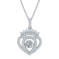Jewelry wholesale Wholesale Moissanite 0.50 CT · D/VVS1 Round-Cut Crown-Heart Pendant — Pavé Halo, 18 K White-Gold Vermeil (2.5 µm) on S925 Silver, 45 cm Chain Included, GRA Certified