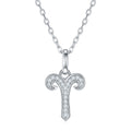 Jewelry wholesale Wholesale Moissanite 0.097 CT D/VVS1 Aries Necklace — Zodiac Symbol Pendant, 18 K White-Gold Vermeil (2.5 µm) on S925 Silver, 45 cm Chain Included, GRA Certified