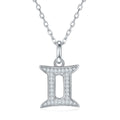 Jewelry wholesale Wholesale Moissanite 0.236 CT D/VVS1  Gemini Necklace — Zodiac Symbol Pendant, 18 K White-Gold Vermeil (2.5 µm) on S925 Silver,45 cm Chain Included, GRA Certified