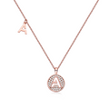 Jewelry wholesale Wholesale Moissanite D/VVS1 Initial “A” Pendant Necklace—18 K Rose-Gold Vermeil on 925 Silver • 45 cm Chain, GRA Certified