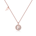 Jewelry wholesale Wholesale Moissanite D/VVS1 Initial "F" Pendant Necklace—18 K Rose-Gold Vermeil on 925 Silver • 45 cm Chain, GRA Certified