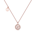 Jewelry wholesale Wholesale Moissanite D/VVS1 Initial "G" Pendant Necklace—18 K Rose-Gold Vermeil on 925 Silver • 45 cm Chain, GRA Certified