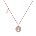 Jewelry wholesale Wholesale Moissanite D/VVS1 Initial "J" Pendant Necklace—18 K Rose-Gold Vermeil on 925 Silver • 45 cm Chain, GRA Certified
