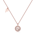 Jewelry wholesale Wholesale Moissanite D/VVS1 Initial "P" Pendant Necklace—18 K Rose-Gold Vermeil on 925 Silver • 45 cm Chain, GRA Certified