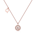 Jewelry wholesale Wholesale Moissanite D/VVS1 Initial "Q" Pendant Necklace—18 K Rose-Gold Vermeil on 925 Silver • 45 cm Chain, GRA Certified