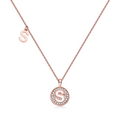 Jewelry wholesale Wholesale Moissanite D/VVS1 Initial "S" Pendant Necklace—18 K Rose-Gold Vermeil on 925 Silver • 45 cm Chain, GRA Certified