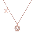 Jewelry wholesale Wholesale Moissanite D/VVS1 Initial "X" Pendant Necklace—18 K Rose-Gold Vermeil on 925 Silver • 45 cm Chain, GRA Certified