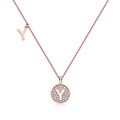 Jewelry wholesale Wholesale Moissanite D/VVS1 Initial "Y" Pendant Necklace—18 K Rose-Gold Vermeil on 925 Silver • 45 cm Chain, GRA Certified