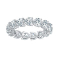 Jewelry wholesale Wholesale Moissanite D/VVS1 Heart Cut Three-Prong Pavé Eternity Band – 18K White Gold Vermeil On 925 Silver, GRA Certified