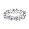 Jewelry wholesale Wholesale Moissanite D/VVS1 Round Bezel & Marquise-Inspired Four-Prong Eternity Band – 18K White Gold Vermeil on 925 Silver, GRA Certified