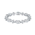 Jewelry wholesale Wholesale Moissanite D/VVS1 Round Bezel & Marquise-Inspired Eternity Band – 18K White Gold Vermeil on 925 Silver, GRA Certified