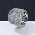 Jewelry wholesale Wholesale Iced Out Cubic Zirconia Big Round Hip Hop Signet Ring