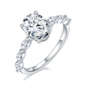 Jewelry wholesale Wholesale Moissanite D/VVS1 Oval Cut Four-Prong Vintage Pavé Engagement Ring – 18K White Gold Vermeil on 925 Silver, GRA Certified