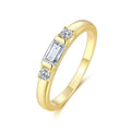 Jewelry wholesale Wholesale Moissanite D/VVS1 Emerald & Round Cut Trilogy Ring – 925 Sterling Silver with 18K Yellow Gold Vermeil, GRA Certified