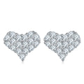 Jewelry wholesale Moissanite Heart Stud Earrings 925 Silver Dainty Style Wholesale Jewelry