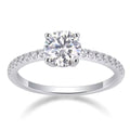 Jewelry wholesale Wholesale Moissanite 1CT D/VVS1 Round Cut Luxurious Classic Four-Prong Solitaire Moissanite Pavé Ring – 925 Sterling Silver with 18K White Gold Vermeil, D/VVS1, GRA Certified