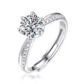 Jewelry wholesale Wholesale Moissanite 1CT D/VVS1 Round Cut Six-Prong Pavé Engagement Ring – 925 Sterling Silver with 18K White Gold Vermeil, GRA Certified – Elegant Sparkle