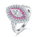 Jewelry wholesale 1.0 ct D/VVS1 Moissanite Ring — Marquise-Cut Solitaire Design, 18 K White-Gold Vermeil on Solid 925 Silver