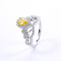 Jewelry wholesale Wholesale Moissanite D/VVS1 Pear Cut Vintage Crown-Inspired Engagement Ring – 18K White Gold Vermeil on 925 Silver, GRA Certified