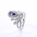 Jewelry wholesale Wholesale Moissanite D/VVS1 Pear Cut Vintage Crown-Inspired Engagement Ring – 18K White Gold Vermeil on 925 Silver, GRA Certified
